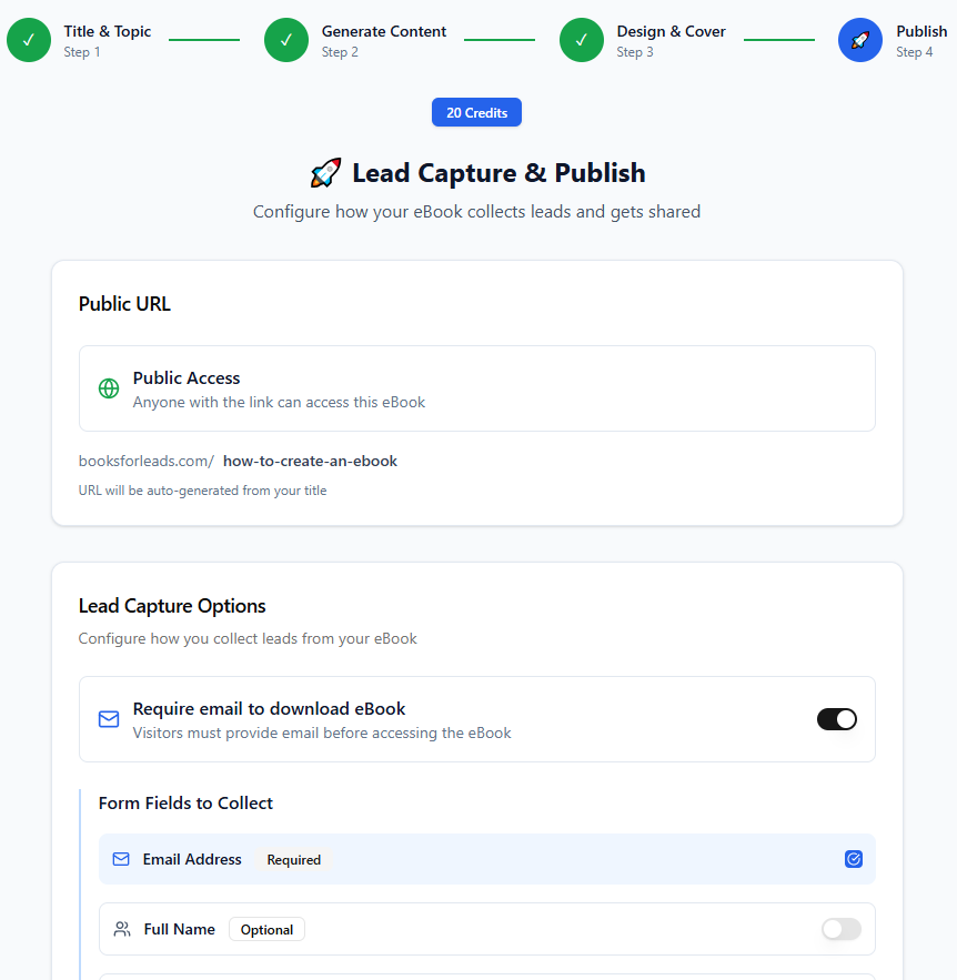 Publish and capture leads